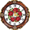 Троянди-годинник Набір для вишивання хрестиком з друкованою
